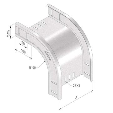 CT60-FB90-600-PG kabelbaan valbocht